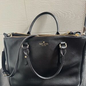 Kate Spade Black Pebbled Leather Satchel Crossbody